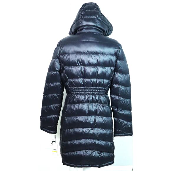 NWT Calvin Klein Black Quilted Jacket Coat Removable Hood Womens Down Medium - Picture 4 of 10